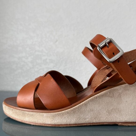 A.P.C. Judith Wedge Sandals in Hazelnut Size 39 - Picture 3 of 8